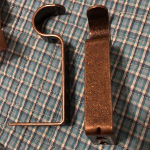 🆕 CURTAIN ROD BRACKETS Antique brass gold heavy duty rod brackets NIB